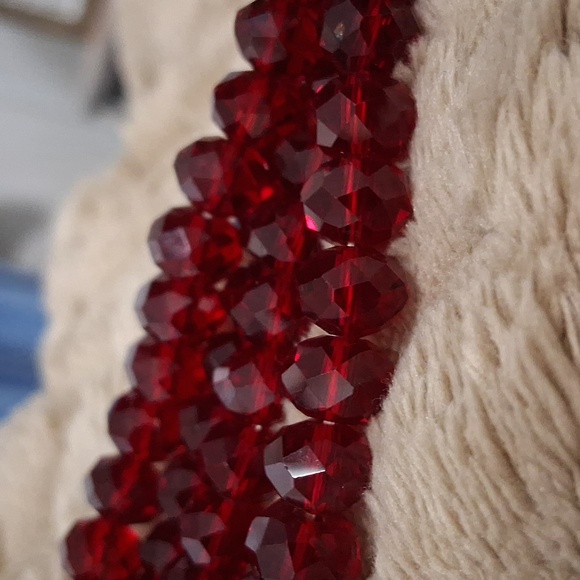 Double STRAND GARNET red Necklace - Picture 9 of 9